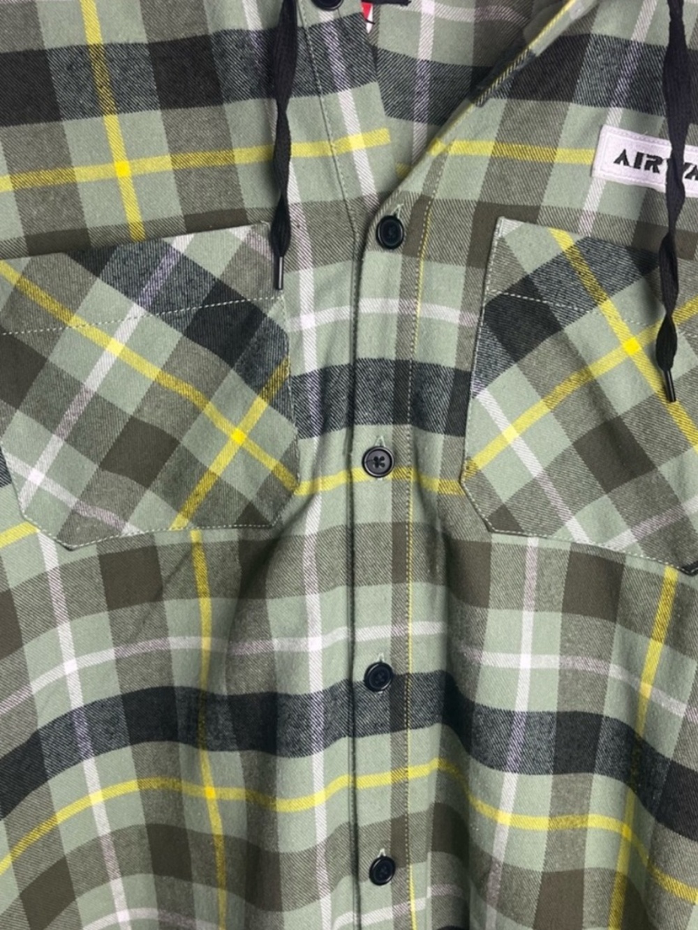 AIRWALK Long Sleeve Plaid Hooded Button-Down Shirt - Picture 9 of 13